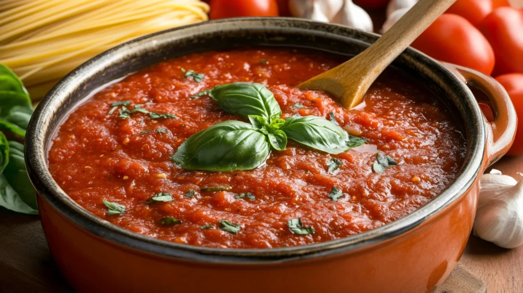 Fresh homemade salsa de tomate served in a bowl with chopped tomatoes and herbs.