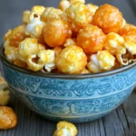 A delicious mix of caramel and cheese popcorn, with the perfect balance of sweet caramel and savory cheese coating each fluffy kernel.